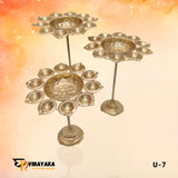 U-7 Standing Diya Urli(Set of 3) - 10,11,12 inch